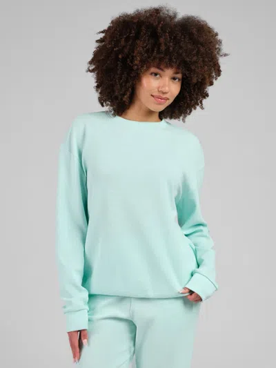 Comfrt Waffle Lounge Long Sleeve In Aqua Mist
