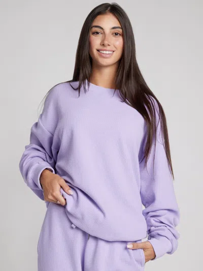 Comfrt Waffle Lounge Long Sleeve In Blue