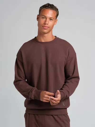 Comfrt Waffle Lounge Long Sleeve In Brown