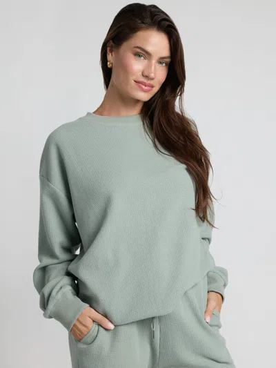 Comfrt Waffle Lounge Long Sleeve In Green