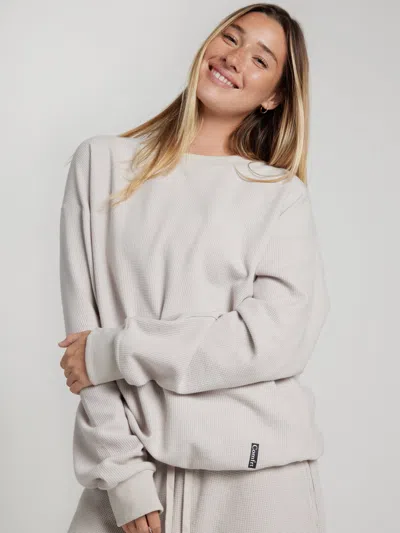 Comfrt Waffle Lounge Long Sleeve In Neutral