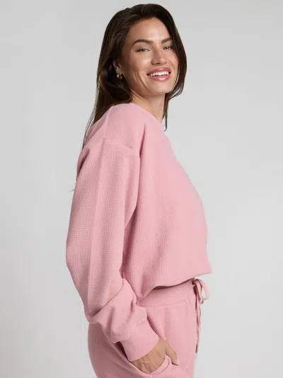 Comfrt Waffle Lounge Long Sleeve In Pink
