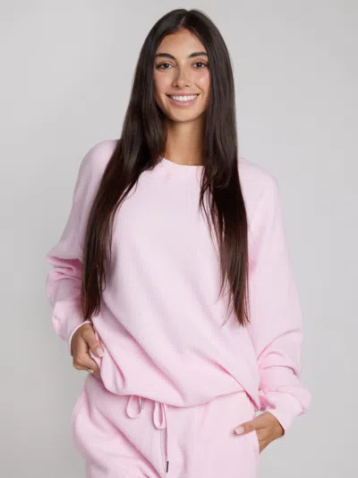Comfrt Waffle Lounge Long Sleeve In Pink