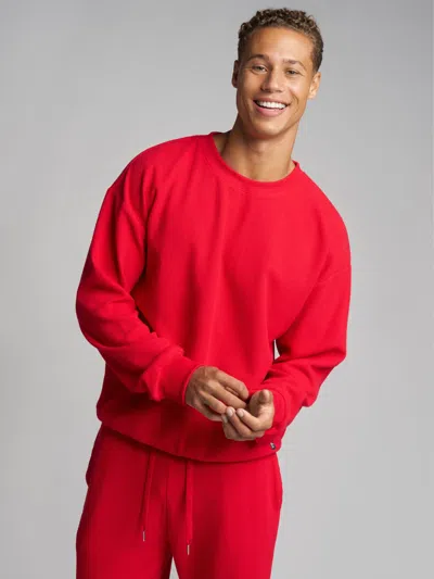 Comfrt Halo Lightweight Crop Crew Sweatshirt In Red