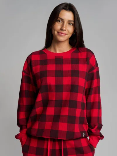 Comfrt Waffle Lounge Long Sleeve In Red