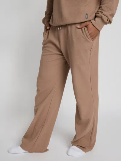Comfrt Waffle Lounge Pant In Brown