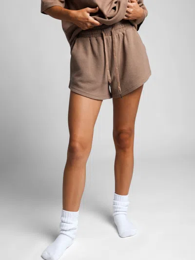 Comfrt Waffle Lounge Short In Brown
