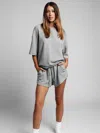 Comfrt Waffle Lounge Short In Gray