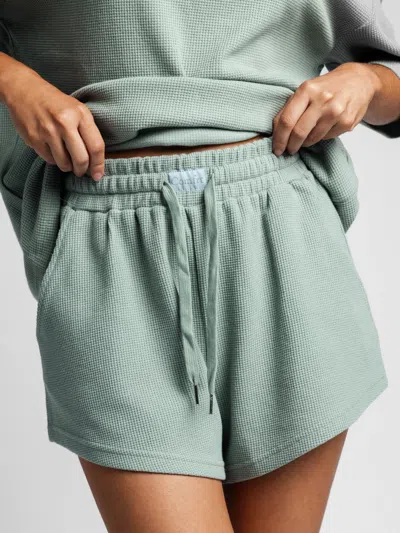 Comfrt Waffle Lounge Short In Green