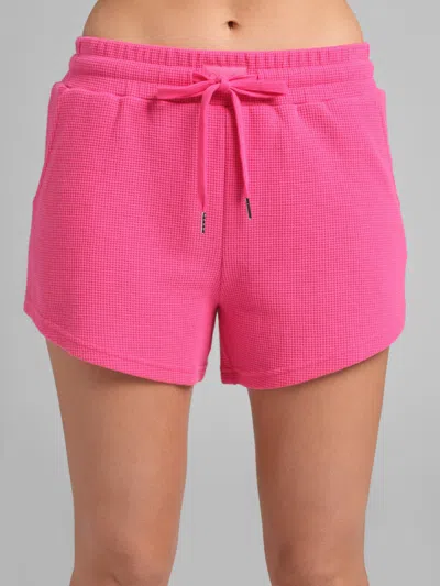 Comfrt Waffle Lounge Short In Pink