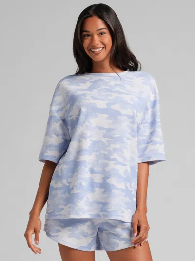 Comfrt Waffle Lounge Tee Shirt In Blue