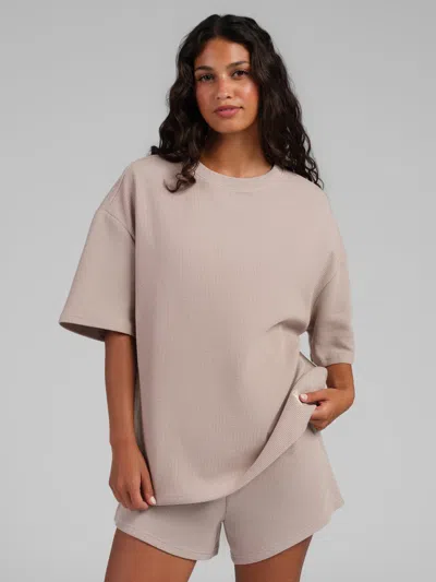 Comfrt Waffle Lounge Tee Shirt In Neutral