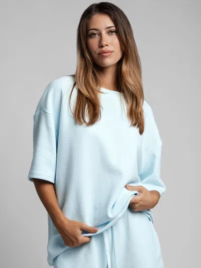 Comfrt Waffle Lounge Tee Shirt In Blue