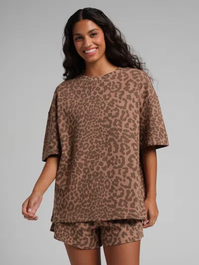 Comfrt Waffle Lounge Tee Shirt In Brown