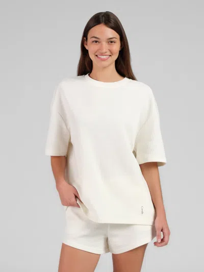 Comfrt Waffle Lounge Tee Shirt In White