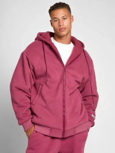 Comfrt Weighted Hoodie In Red