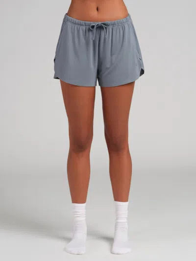 Comfrt Women's  Cloud Lounge Curved Hem Shorts In Blue