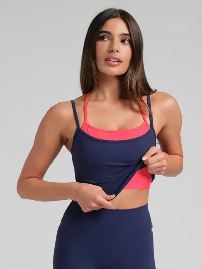 Comfrt Women's  Core™ 2.0 Double Layer Crop Tank In Blue