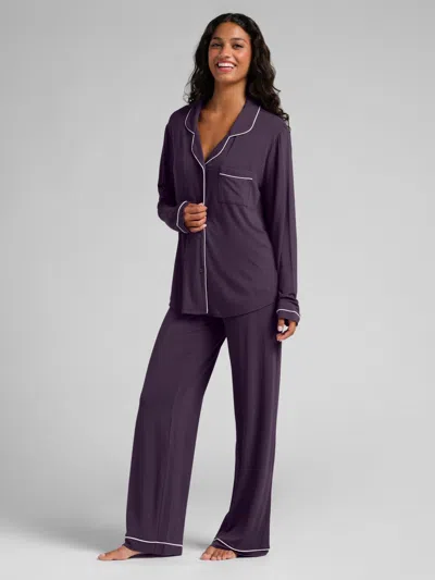 Comfrt Women's  Luna Lounge Long Sleeve Pant Pj Set In Purple