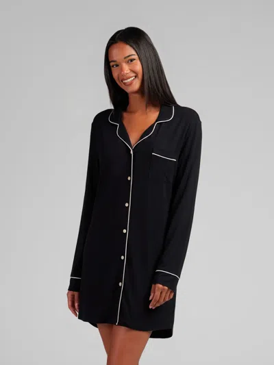 Comfrt Women's  Luna Lounge Sleep Shirt In Black