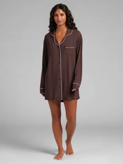 Comfrt Women's  Luna Lounge Sleep Shirt In Brown