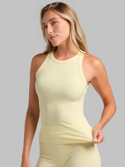 Comfrt Women's  Rib Contour High Neck Tank In Yellow