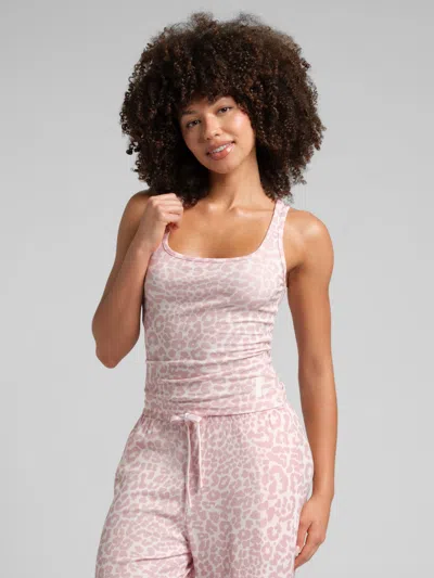 Comfrt Women's  Rib Contour Waist Length Tank In Animal Print