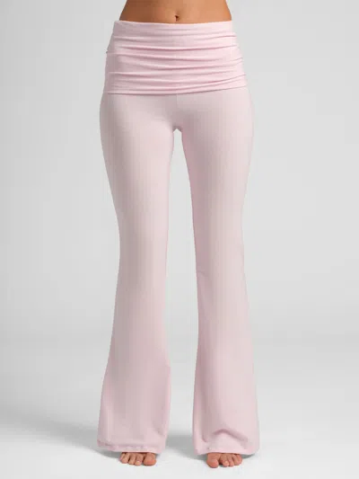 Comfrt Women's  Softstretch Foldover Pant In Pink