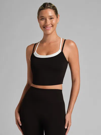 Comfrt Coreâ¢ Double Layer Crop Tank In Black