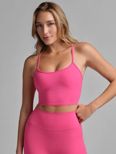 Comfrt Coreâ¢ Strappy Crop Tank In Pink