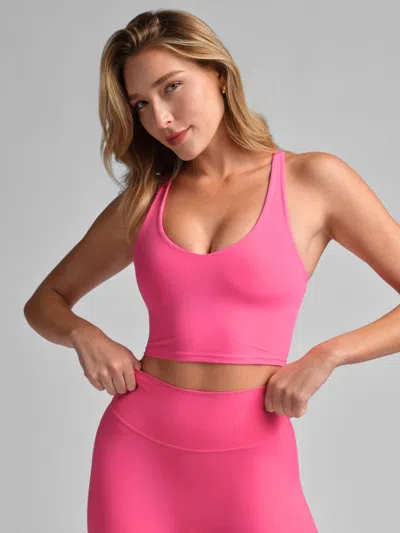 Comfrt Coreâ¢ V-neck Crop Tank In Pink