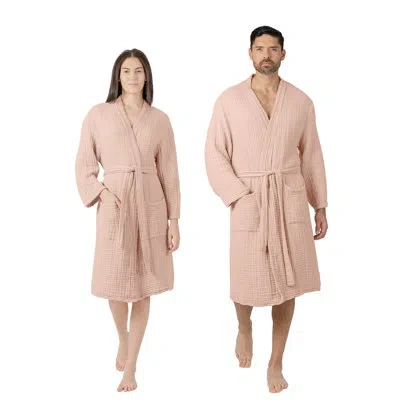 Comfy Cubs Adult Muslin Bathrobe In Blush