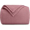 Comfy Cubs Adult Waffle Blanket In Mauve