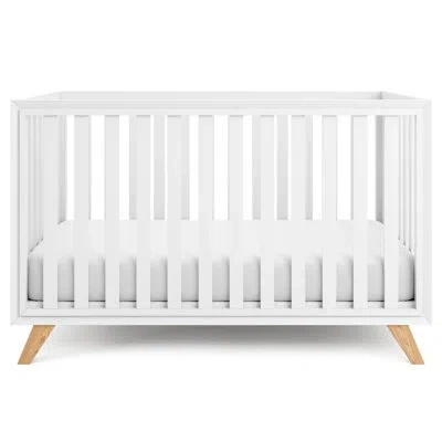 Comfy Cubs Baby Crib For 0 To 3 Years - Adjustable Mattress Height, Crib - 80 Lbs Capacity Nursery Bed In White,natural