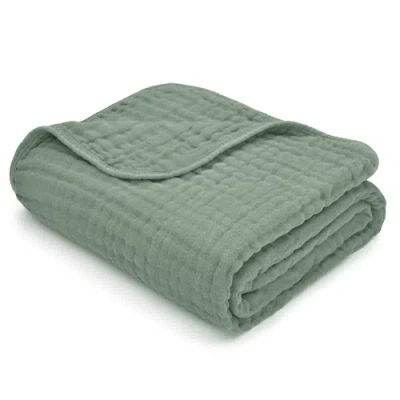 Comfy Cubs Muslin Baby Blanket In Fern