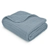Comfy Cubs Muslin Baby Blanket In Pacific Blue