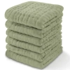 Comfy Cubs Muslin Washcloths In Sage