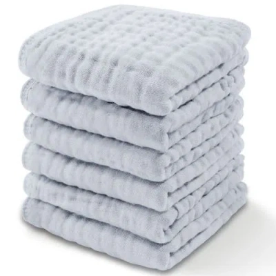 Comfy Cubs Muslin Washcloths In Slate Grey