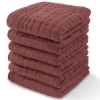 Comfy Cubs Muslin Washcloths In Wine
