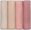 Comfy Cubs Muslin Swaddle Blankets, 4 Pack In Cream, Blush, Mauve