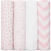 Comfy Cubs Muslin Swaddle Blankets, 4 Pack In Pink