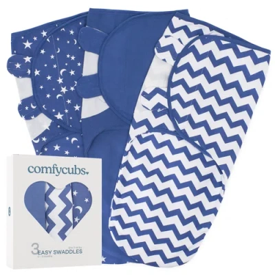 Comfy Cubs Easy Swaddle Blanket In Dark Blue
