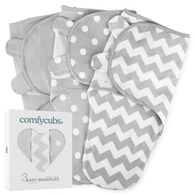 Comfy Cubs Easy Swaddle Blanket In Grey