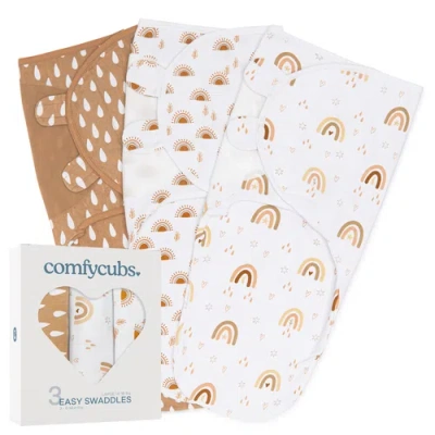 Comfy Cubs Easy Swaddle Blanket In Rainbow Bohemian
