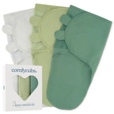 Comfy Cubs Easy Swaddle Blankets In Green