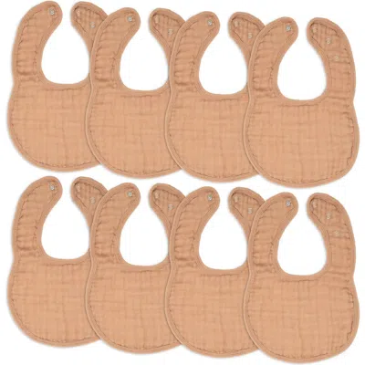 Comfy Cubs Kids'  Muslin Bibs In Caramel