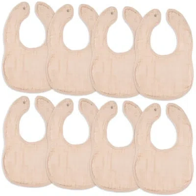 Comfy Cubs Muslin Bibs For Babies - Feeding, Drool And Teething Bib With Adjustable Snaps In Blush