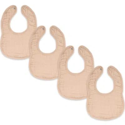 Comfy Cubs Muslin Bibs For Babies - Feeding, Drool And Teething Bib With Adjustable Snaps In Blush