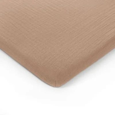 Comfy Cubs Muslin Fitted Bassinet Crib Sheet In Cedar