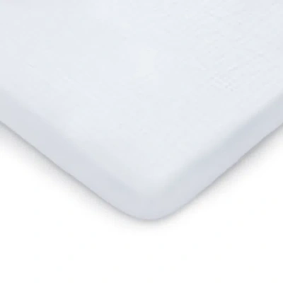 Comfy Cubs Muslin Fitted Bassinet Crib Sheet In White